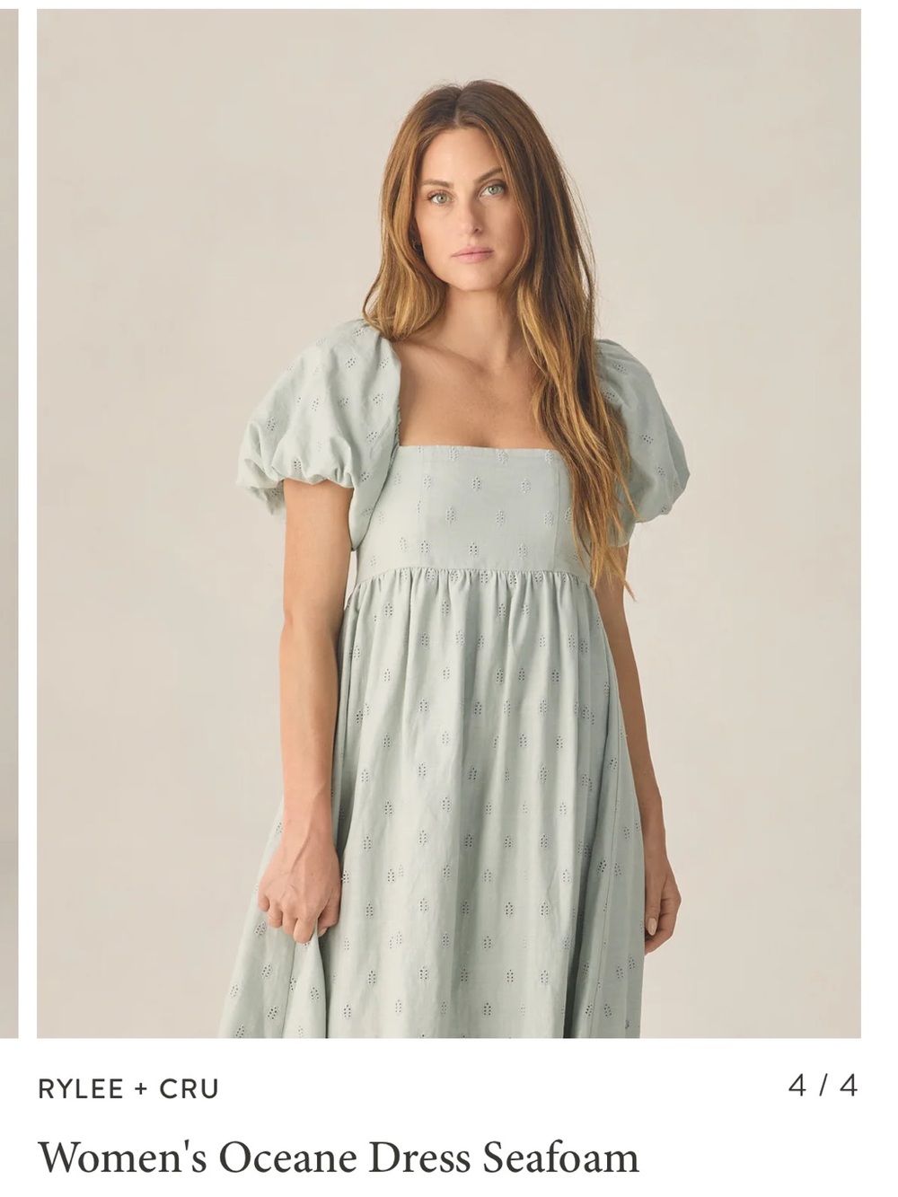 NWOT Rylee + Cru Women's Oceane Dress in Seafoam Large *Sold Out Online*